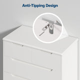 Asofer Bedroom furniture Sets, Includes 6 Drawer Dresser & 6 Drawer Dresser with Concealed Handle for Master Bedroom, White