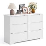 Asofer 3 Piece Bedroom Dresser and Nightstand Set, 6 Drawer Dresser & 3 Drawers Nightstand Set of 2, White