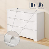 Asofer 3 Piece Bedroom Dresser and Nightstand Set, 6 Drawer Dresser & 3 Drawers Nightstand Set of 2, White