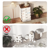 Asofer 5-Drawer White Dresser Cabinet with Metal Handle, Sturdy Wood Chest for Bedroom, Living Room