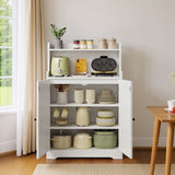 Asofer Bathroom Floor Storage Cabinet, Freestanding Cabinet with 2 Door & 2 Shelves for Bathroom, Kitchen, Living Room, White