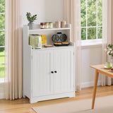 Asofer Bathroom Floor Storage Cabinet, Freestanding Cabinet with 2 Door & 2 Shelves for Bathroom, Kitchen, Living Room, White