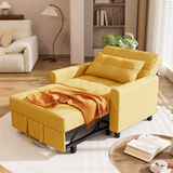 Asofer Sofa Bed Chair, 3 in 1 Convertible Futon Couch, Adjustable Backrest, for Living Room, Office, Yellow