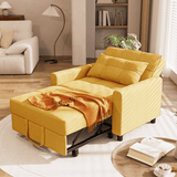 Asofer Sleeper Chair, Futon Sofa Bed, Adjustable Backrest, Metal Frame, for Living Room,Yellow