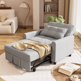 Asofer Sofa Bed Chair, 3 in 1 Convertible Futon Couch, Adjustable Backrest, for Living Room, Office, Gray