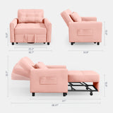 Asofer Sofa Bed Chair, 3 in 1 Convertible Futon Couch Recliner, Sleeper Sofa for Home or Office