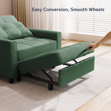 Asofer Sofa Bed Chair, 3 in 1 Convertible Futon Couch Recliner, Sleeper Sofa for Home or Office