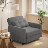 Asofer 3-in-1 Convertible Sofa Chair Bed with Adjustable Backrest, for Living Room, Office,Small Space,Dark Gray