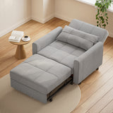 Asofer 3-in-1 Convertible Sofa Chair Bed with Adjustable Backrest, for Living Room, Office,Small Space,Light Gray