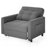 Asofer 3-in-1 Convertible Sofa Chair Bed with Adjustable Backrest, for Living Room, Office,Small Space,Dark Gray