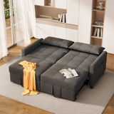 Asofer 3 in 1 Convertible Sofa Bed, Sleeper Sofa with Adjustable Backrest, for Living Room Apartment, Dark Gray