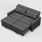 Asofer 3 in 1 Convertible Sofa Bed, Sleeper Sofa with Adjustable Backrest, for Living Room Apartment, Dark Gray