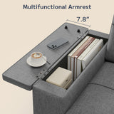 Asofer Small Full 3 in 1 Sofa Bed,71" Pull Out Sofa,Sleeper Loveseat with Storage Pocket for Apartment,Shared Apartments and Student Rentals,Dark Gray
