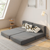 Asofer Sofa Bed & Futon Couch, Foldable Mattress for Living Room/Dorm/Guest Use/Home, Single, Dark Gray