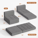 Asofer Sofa Bed & Futon Couch, Foldable Mattress for Living Room/Dorm/Guest Use/Home, Single, Dark Gray