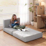 Asofer Sofa Bed & Futon Couch, Foldable Mattress for Living Room/Dorm/Guest Use/Home, Single, Dark Gray