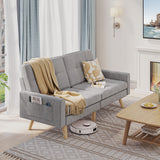 Asofer 2-in-1 Convertible Sofa Couch, 78" Sofa Bed with Adjustable Backrest, Sleeper Chair for Living Room, Apartments,Home, Office, Dark Gray