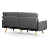 Asofer Adjustable Sofa  Couch Bed for 2, 6 Wooden Leg, 2 Metal Pole, for Living Room, Bedroom, Balcony