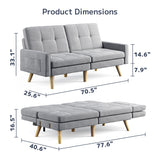 Asofer 2-in-1 Convertible Sofa Couch, 78" Sofa Bed with Adjustable Backrest, Sleeper Chair for Living Room, Apartments,Home, Office, Dark Gray