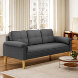 Asofer 69" Sofa Couch with 3 Pillows and Soft Armrests for Living room, Bedroom, Apartment,Gray