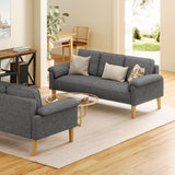 Asofer 69" Sofa Couch with 3 Pillows and Soft Armrests for Living room, Bedroom, Apartment,Gray