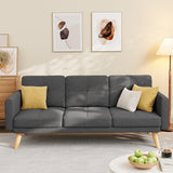 Asofer Sofa Couch with Solid Wood Leg and Soft Cushion for Living Room, Apartment, Lounge, Bedroom, Office,Dark Gray