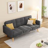 Asofer Sofa Couch with Solid Wood Leg and Soft Cushion for Living Room, Apartment, Lounge, Bedroom, Office,Dark Gray