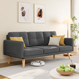 Asofer Sofa Couch with Solid Wood Leg and Soft Cushion for Living Room, Apartment, Lounge, Bedroom, Office,Dark Gray