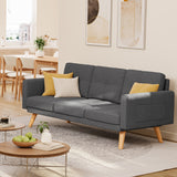 Asofer Sofa Couch with Solid Wood Leg and Soft Cushion for Living Room, Apartment, Lounge, Bedroom, Office,Dark Gray