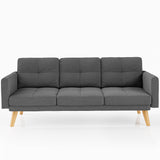 Asofer Sofa Couch with Solid Wood Leg and Soft Cushion for Living Room, Apartment, Lounge, Bedroom, Office,Dark Gray