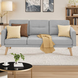 Sofa Couch with Soft Armrest，Asofer Small Loveseat Sofa with 3 Cozy Pillows for Office，Small Spaces, Gray、Dark Gray