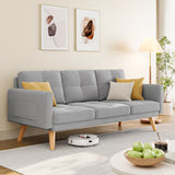 Sofa Couch with Soft Armrest，Asofer Small Loveseat Sofa with 3 Cozy Pillows for Office，Small Spaces, Gray、Dark Gray