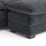 Asofer Sectional Couches for Living Room, L-Shaped Sofa Couch with Comfy Chenille, 3 Seat Sofa Set with Chaise for Apartment (Fabric, Grey)