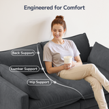 74.8" Sectional Sofa With Washable Cover, Comfy 2 Seater L-Shaped Corduroy Fabric Couch with Deep Seat for Apartment,Beige