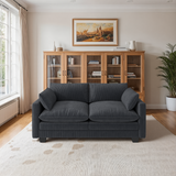 74.8" Sectional Sofa With Washable Cover, Comfy 2 Seater L-Shaped Corduroy Fabric Couch with Deep Seat for Apartment,Beige