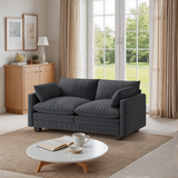 Asofer 69" Sofa Couch with 3 Pillows and Soft Armrests for Living room, Bedroom, Apartment, Dark Gray