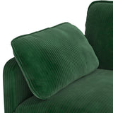 L Shaped Sofa Couch, Modular Comfy Chenille Deep Seat Sofa with Movable Ottoman for Living Room, Apartment, Green