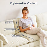 Asofer 110.2" L Shaped Sofa Couch, Modular Comfy Chenille Deep Seat Sofa with Movable Ottoman for Living Room, Apartment, Beige