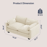 Asofer 74.8" Sofa Couch with 2 Pillows and Soft Armrests for Living room, Bedroom, Apartment, Beige