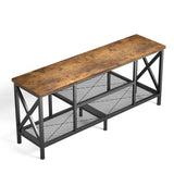 Asofer Industrial TV Stand for TVs up to 65" with 2 Open Storage Shelves and Metal Frame, Retro