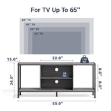 Asofer TV Stand for TVs Up to 65", Entertainment Center TV Console for Living Room, Gray