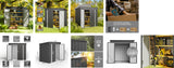 Asofer 6' x 4' FT Outdoor Storage Shed Metal Shed, with Sloping Roof and 2 Lockable Door, Dark Gray