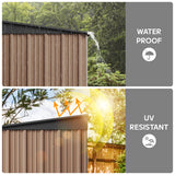 Asofer 6 ft. W x 4 ft. D（25.3 sq. ft.） Outdoor Metal Storage Shed with Double Lockable Doors, Green, Brown