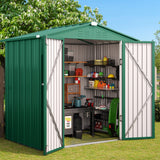 Asofer Outdoor Storage Shed, 6 x 4 FT Metal Garden Shed with Double Lockable Doors,for Backyard Patio Lawn-Dark Grey