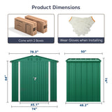 Asofer 6' x 4' Outdoor Storage Shed, Metal Garden Tool Storage Shed, Anti-Corrosion Storage House, Green