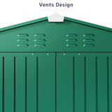 Asofer 6' x 4' Outdoor Storage Shed, Metal Garden Tool Storage Shed, Anti-Corrosion Storage House, Green