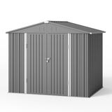 Asofer 8 x 6 ft. Outdoor Storage Shed with Lock, Galvanized Metal Tool Garden Shed Storage with Air Vent for Patio, Lawn