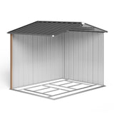 Asofer 8 x 6 ft. Outdoor Storage Shed with Lock, Galvanized Metal Tool Garden Shed Storage with Air Vent for Patio, Lawn