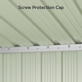 6'x4' Outdoor Storage Shed, Asofer Brown Metel Sheds with Lockable Door for Garden, Tool Shed, and Garden Shed, Brown