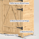 Asofer Outdoor Storage Shed with Waterproof Roof, Wooden Cabinet with 2 Removable Shelves for Patio, Garden, Backyard